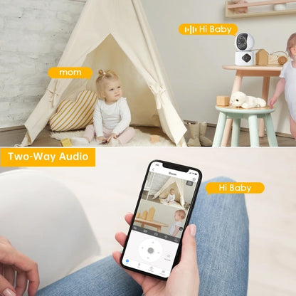 Y6204 4MP Zoom HD Indoor Waterproof Smart WiFi Camera, Specification:UK Plug(White) by buy2fix