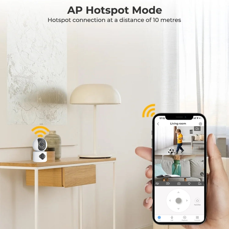 Y6204 4MP Zoom HD Indoor Waterproof Smart WiFi Camera, Specification:UK Plug(White) by buy2fix