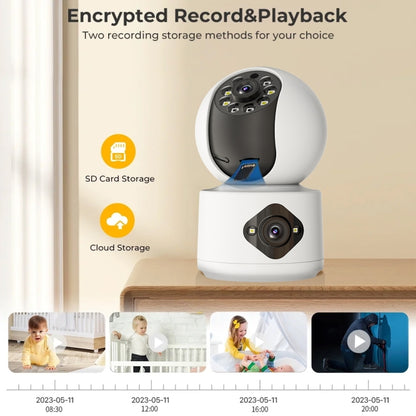 Y6204 4MP Zoom HD Indoor Waterproof Smart WiFi Camera, Specification:UK Plug(White) by buy2fix