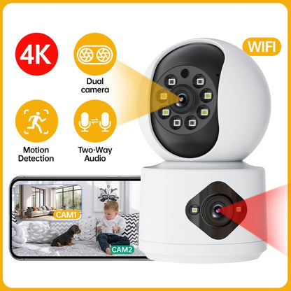 Y6204 4MP Zoom HD Indoor Waterproof Smart WiFi Camera, Specification:EU Plug(White) by buy2fix