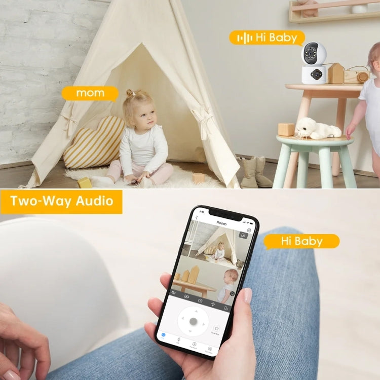 Y6204 4MP Zoom HD Indoor Waterproof Smart WiFi Camera, Specification:EU Plug(White) by buy2fix