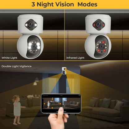 Y6204 4MP Zoom HD Indoor Waterproof Smart WiFi Camera, Specification:AU Plug(White) by buy2fix
