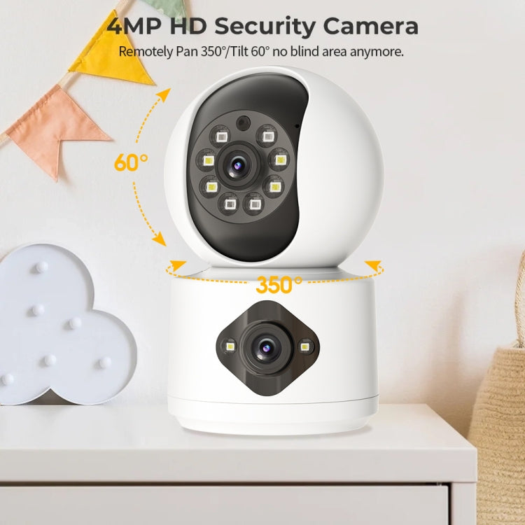 Y6204 4MP Zoom HD Indoor Waterproof Smart WiFi Camera, Specification:AU Plug(White) by buy2fix