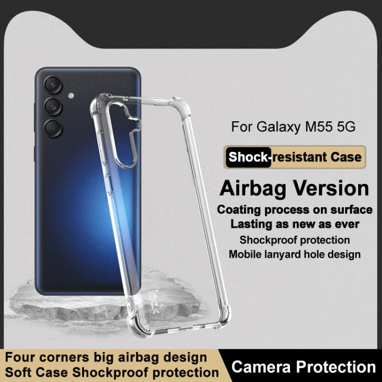 For Samsung Galaxy M55 5G imak Shockproof Airbag TPU Phone Case(Transparent) by imak
