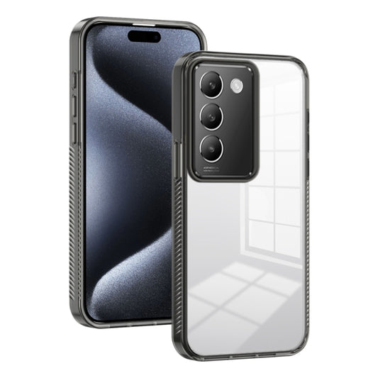For vivo Y100 IDN 2024 Anti-slip Clear Acrylic Hybrid TPU Phone Case(Black) - vivo Cases by buy2fix | Online Shopping UK | buy2fix