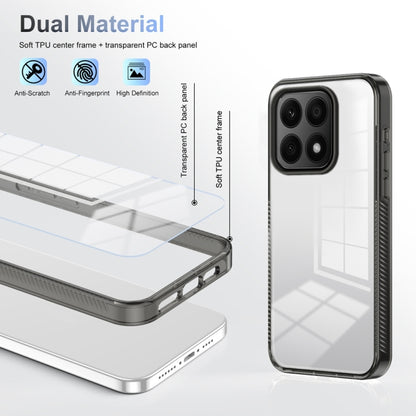 For Honor X8b Anti-slip Clear Acrylic Hybrid TPU Phone Case(Black) - Honor Cases by buy2fix | Online Shopping UK | buy2fix