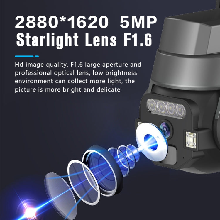 CF-Q812ES 5MP Two-way Voice Outdoor IP66 Waterproof WiFi Camera, Plug Type:US Plug(Grey) by buy2fix