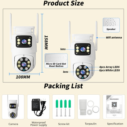 Q8216 4MP Two-way Voice Outdoor IP66 Waterproof WiFi Camera, Plug Type:EU Plug(White) by buy2fix