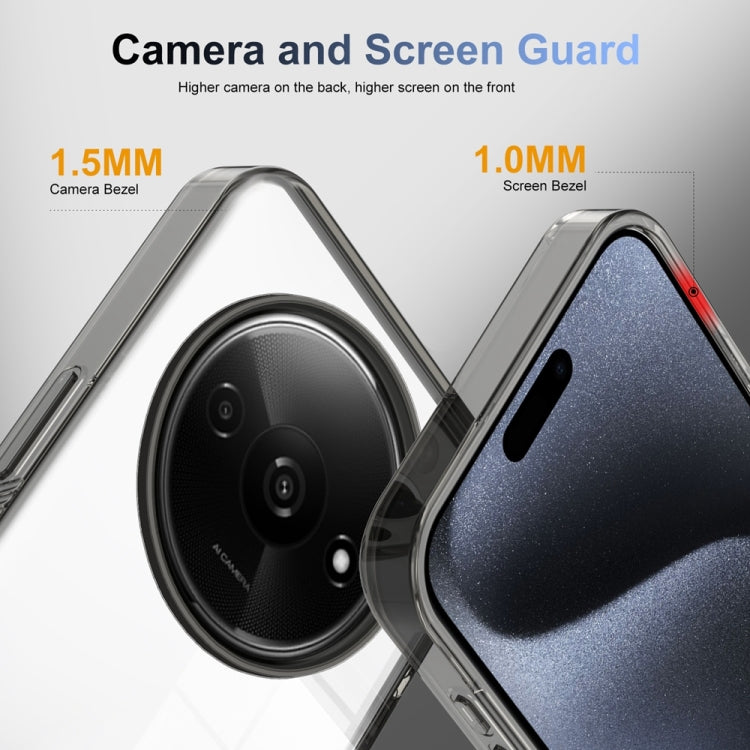 For Xiaomi Redmi A3 Anti-slip Clear Acrylic Hybrid TPU Phone Case(Black) - Xiaomi Cases by buy2fix | Online Shopping UK | buy2fix