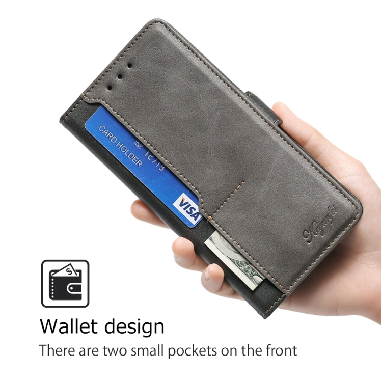 For Motorola Edge 5G 2024 Contrast Color Side Buckle Leather Phone Case(Black + Grey) by buy2fix