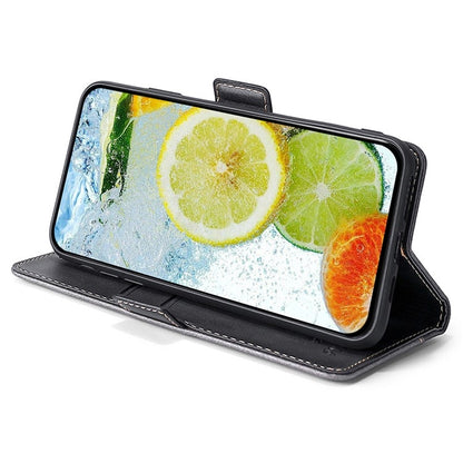 For Motorola Edge 5G 2024 Contrast Color Side Buckle Leather Phone Case(Black + Grey) by buy2fix