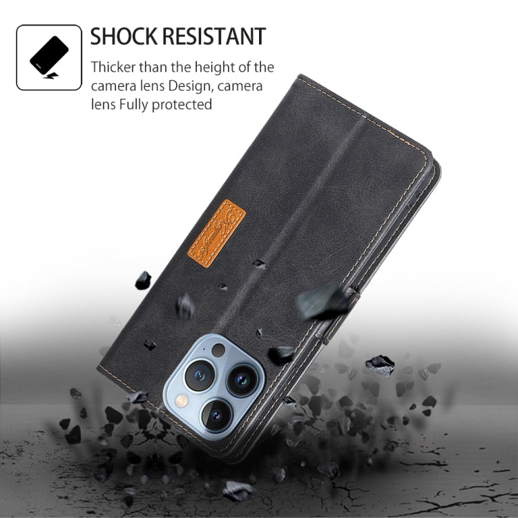 For Motorola Edge 5G 2024 Contrast Color Side Buckle Leather Phone Case(Black + Grey) by buy2fix