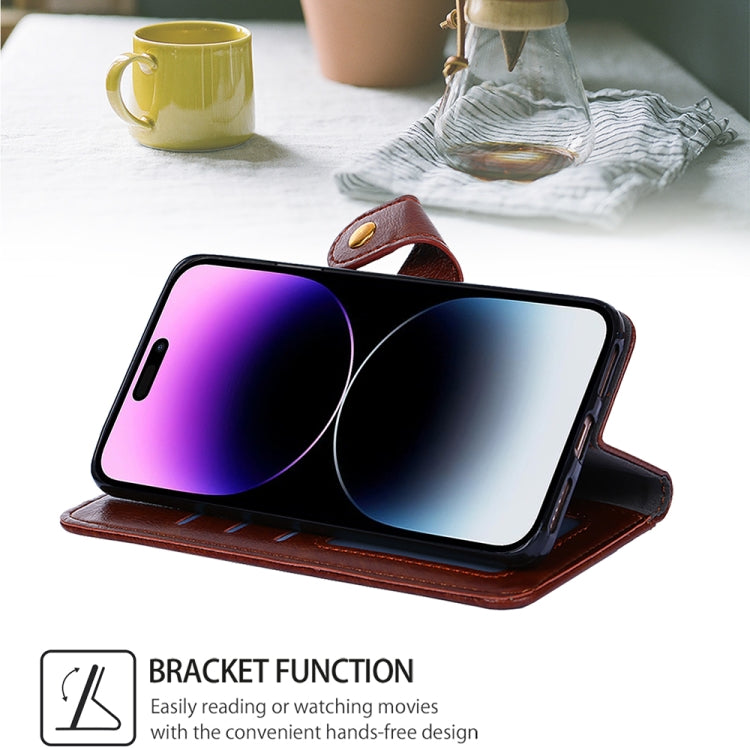 For Motorola Moto G Play 4G 2024 Zipper Bag Leather Phone Case(Brown) by buy2fix