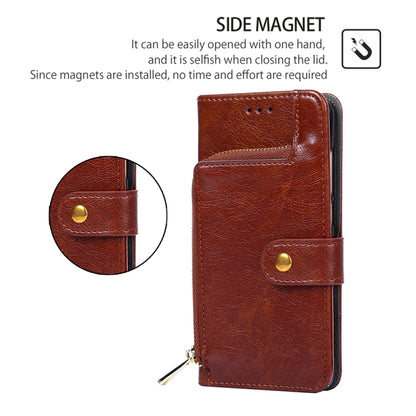 For Motorola Moto G Play 4G 2024 Zipper Bag Leather Phone Case(Brown) by buy2fix