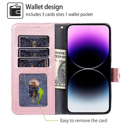 For Motorola Moto G Play 4G 2024 Zipper Bag Leather Phone Case(Rose Gold) by buy2fix