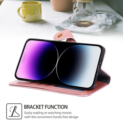 For Motorola Moto G Play 4G 2024 Zipper Bag Leather Phone Case(Rose Gold) by buy2fix