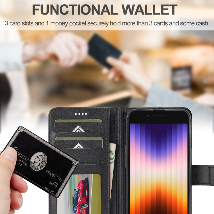 LC.IMEEKE Calf Texture Horizontal Flip Leather Case For iPhone 16e(Black) - iPhone 16e Cases by LC.IMEEKE | Online Shopping UK | buy2fix
