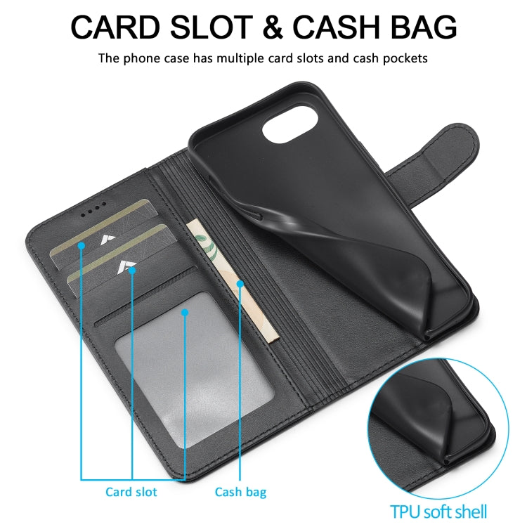 LC.IMEEKE Calf Texture Horizontal Flip Leather Case For iPhone 16e(Black) - iPhone 16e Cases by LC.IMEEKE | Online Shopping UK | buy2fix