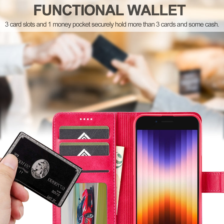 LC.IMEEKE Calf Texture Horizontal Flip Leather Case For iPhone 16e(Red) - iPhone 16e Cases by LC.IMEEKE | Online Shopping UK | buy2fix