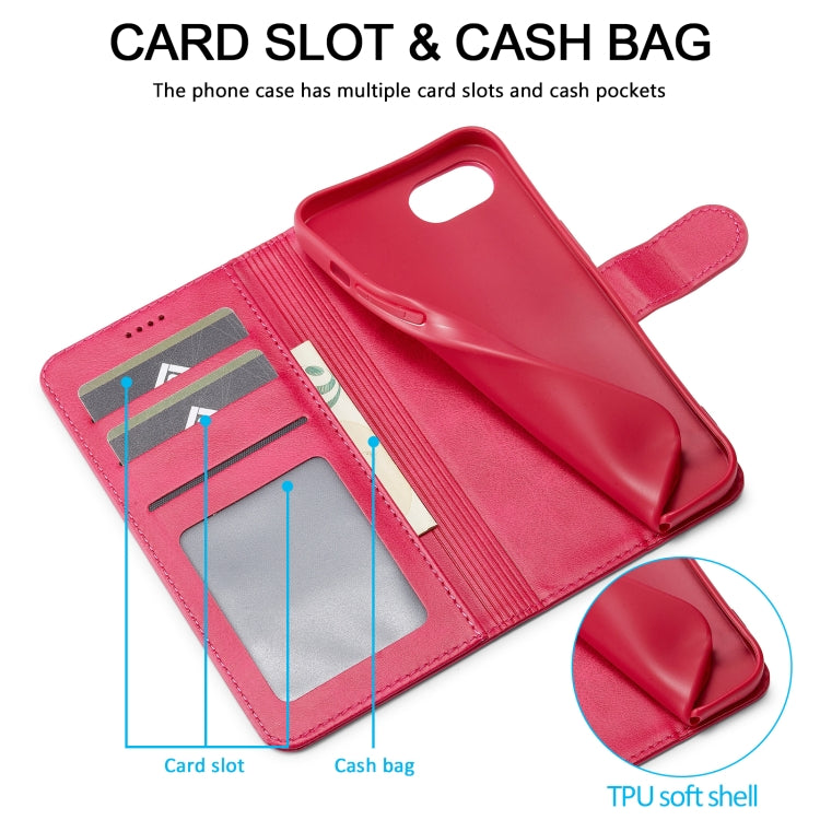 LC.IMEEKE Calf Texture Horizontal Flip Leather Case For iPhone 16e(Red) - iPhone 16e Cases by LC.IMEEKE | Online Shopping UK | buy2fix
