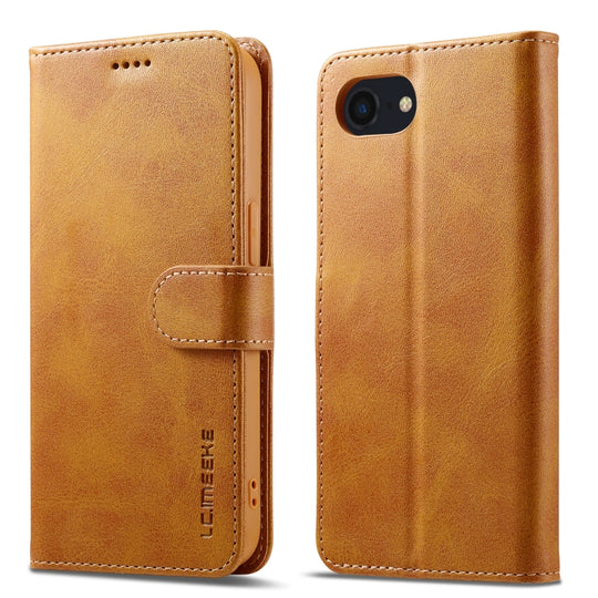 LC.IMEEKE Calf Texture Horizontal Flip Leather Case For iPhone 16e / 17e(Yellow)