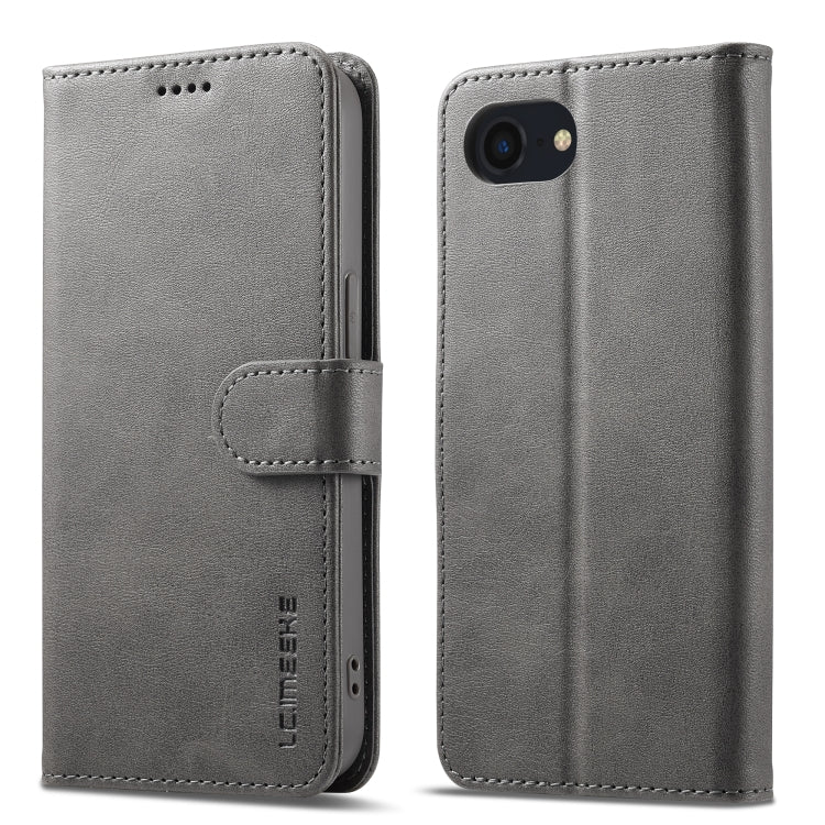 LC.IMEEKE Calf Texture Horizontal Flip Leather Case For iPhone 16e(Grey) - iPhone 16e Cases by LC.IMEEKE | Online Shopping UK | buy2fix