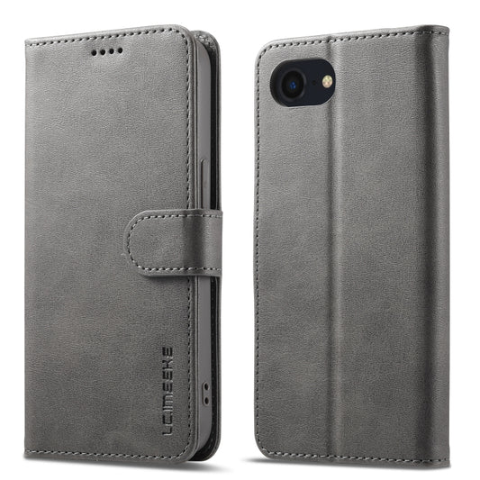LC.IMEEKE Calf Texture Horizontal Flip Leather Case For iPhone 16e(Grey) - iPhone 16e Cases by LC.IMEEKE | Online Shopping UK | buy2fix