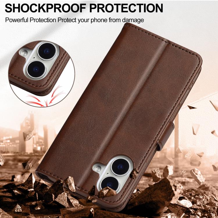 LC.IMEEKE Calf Texture Horizontal Flip Leather Case For iPhone 17(Brown) - iPhone 17 Cases by LC.IMEEKE | Online Shopping UK | buy2fix
