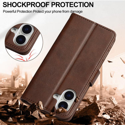 LC.IMEEKE Calf Texture Horizontal Flip Leather Case For iPhone 17(Brown) - iPhone 17 Cases by LC.IMEEKE | Online Shopping UK | buy2fix