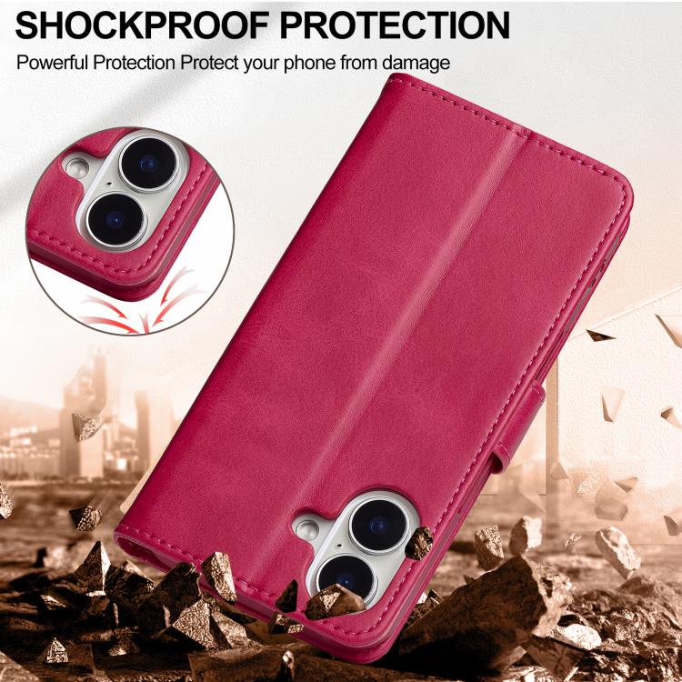 LC.IMEEKE Calf Texture Horizontal Flip Leather Case For iPhone 17(Red) - iPhone 17 Cases by LC.IMEEKE | Online Shopping UK | buy2fix