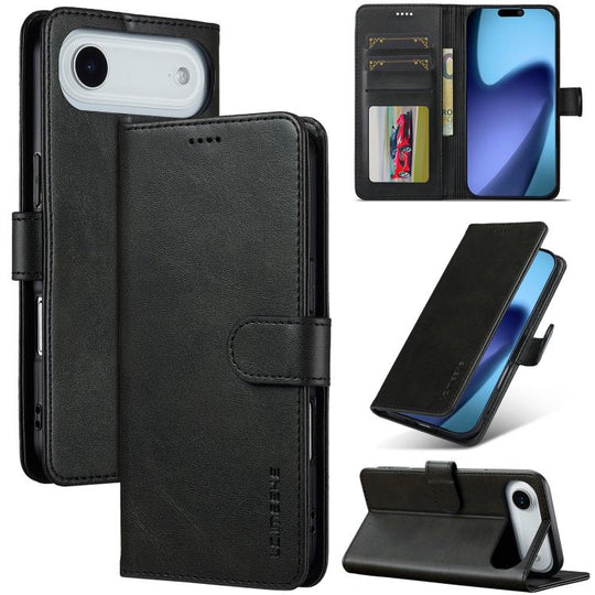 LC.IMEEKE Calf Texture Horizontal Flip Leather Case For iPhone Air(Black)