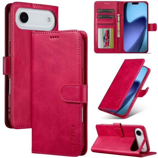 LC.IMEEKE Calf Texture Horizontal Flip Leather Case For iPhone Air(Red)
