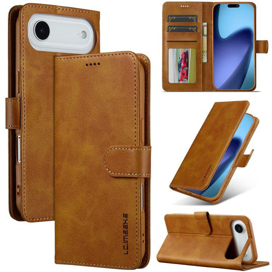 LC.IMEEKE Calf Texture Horizontal Flip Leather Case For iPhone Air(Yellow)