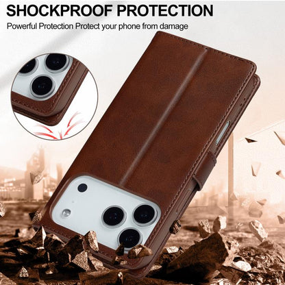 LC.IMEEKE Calf Texture Horizontal Flip Leather Case For iPhone 17 Pro(Brown) - iPhone 17 Pro Cases by LC.IMEEKE | Online Shopping UK | buy2fix