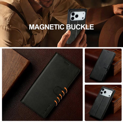 LC.IMEEKE Calf Texture Horizontal Flip Leather Case For iPhone 17 Pro(Black) - iPhone 17 Pro Cases by LC.IMEEKE | Online Shopping UK | buy2fix