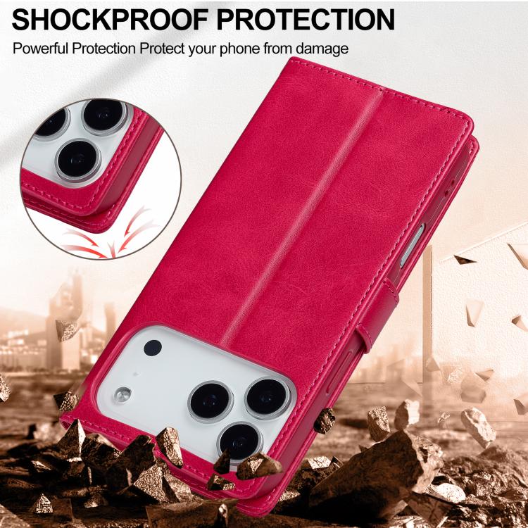 LC.IMEEKE Calf Texture Horizontal Flip Leather Case For iPhone 17 Pro(Red) - iPhone 17 Pro Cases by LC.IMEEKE | Online Shopping UK | buy2fix