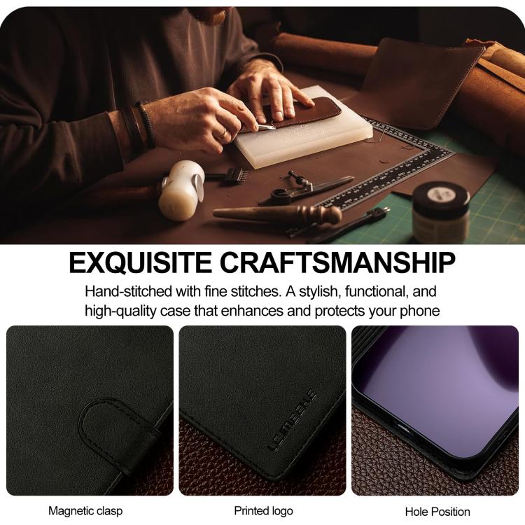 LC.IMEEKE Calf Texture Horizontal Flip Leather Case For iPhone 17 Pro Max(Black) - iPhone 17 Pro Max Cases by LC.IMEEKE | Online Shopping UK | buy2fix