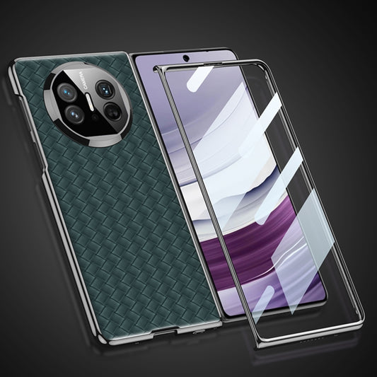 For Huawei Mate X5 GKK Leather Ultra-thin Electroplating Woven Texture Shockproof Phone Case(Green) - Huawei Cases by GKK | Online Shopping UK | buy2fix