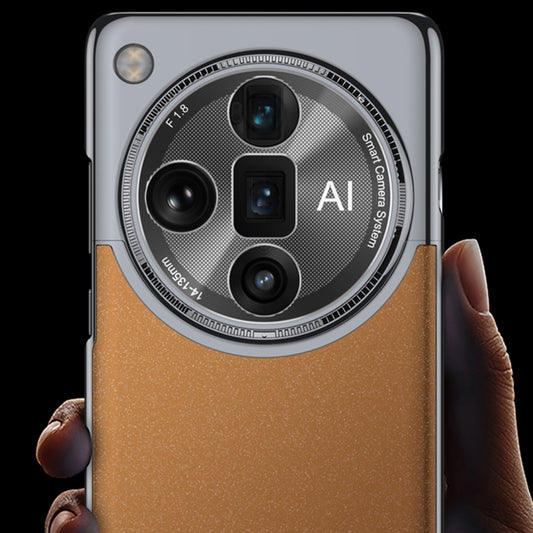 For OPPO Find X7 Ultra GKK Mortise-Tenon Connection Contrast Color Frosted AG Shockproof Phone Case(Brown) - OPPO Cases by GKK | Online Shopping UK | buy2fix