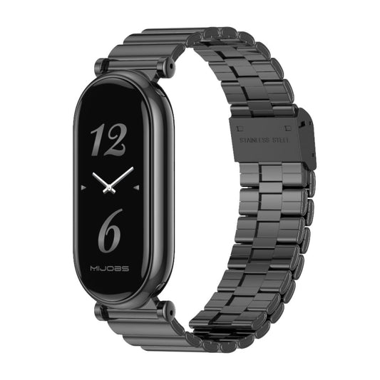 For Xiaomi Smart Band 10 / 9 / 8 Mijobs GT4 Bamboo Buckle Metal Watch Band(Black) - Watch Bands by MIJOBS | Online Shopping UK | buy2fix