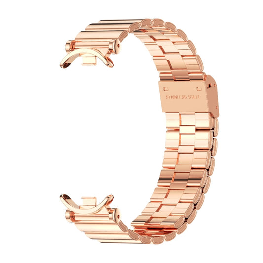 For Xiaomi Smart Band 10 / 9 / 8 Mijobs GT4 Bamboo Buckle Metal Watch Band(Rose Gold) - Watch Bands by MIJOBS | Online Shopping UK | buy2fix