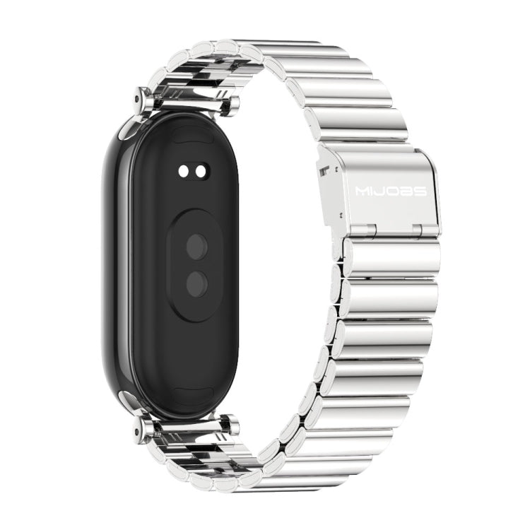 For Xiaomi Smart Band 10 / 9 / 8 Mijobs GT4 Bamboo Buckle Metal Watch Band(Silver) - Watch Bands by MIJOBS | Online Shopping UK | buy2fix