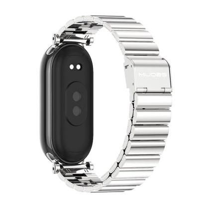 For Xiaomi Smart Band 10 / 9 / 8 Mijobs GT4 Bamboo Buckle Metal Watch Band(Silver) - Watch Bands by MIJOBS | Online Shopping UK | buy2fix