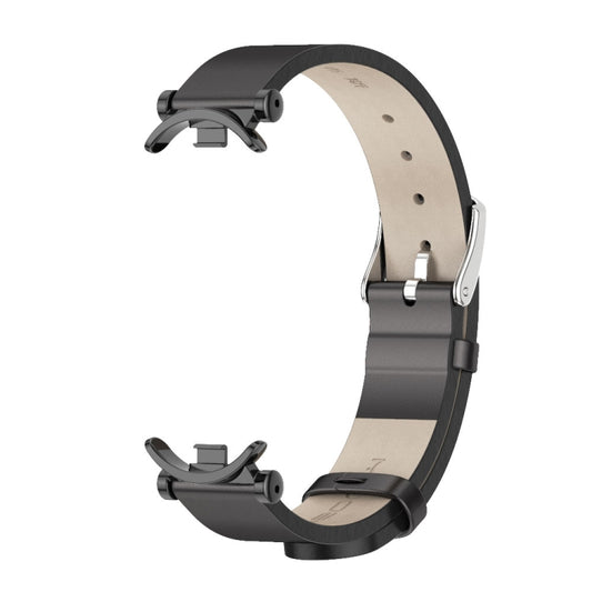For Xiaomi Smart Band 10 / 9 / 8 Mijobs GT4 First Layer Cowhide Watch Band(Black) - Watch Bands by MIJOBS | Online Shopping UK | buy2fix