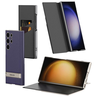 For Samsung Galaxy S25 Ultra 5G GKK Triumph Ultra-Thin Flip Leather Case without Pen(Grey) -  by GKK | Online Shopping UK | buy2fix