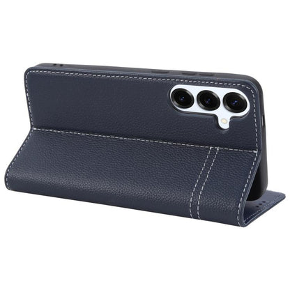 For Samsung Galaxy S25+ 5G GEBEI Top-grain Horizontal Flip Leather Phone Case(Blue) - Galaxy S25+ 5G Cases by GEBEI | Online Shopping UK | buy2fix