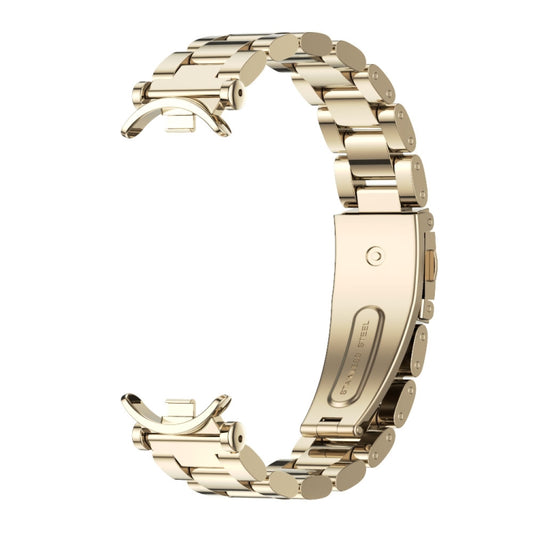 For Xiaomi Smart Band 10 / 9 / 8 Mijobs GT4 Three Beads Metal Watch Band(Light Gold) - Watch Bands by MIJOBS | Online Shopping UK | buy2fix