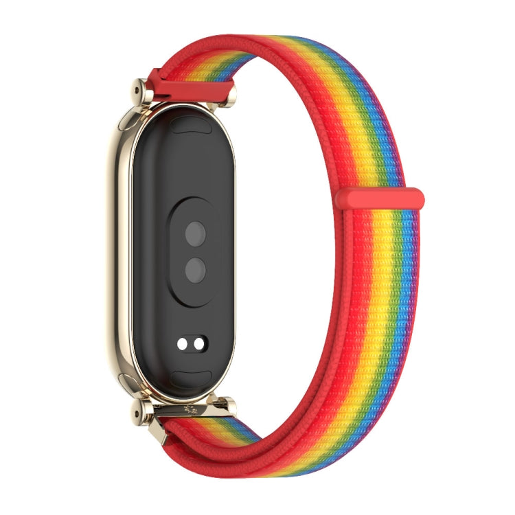 For Xiaomi Smart Band 10 / 9 / 8 Mijobs GT4 Breathable Nylon Loop Watch Band(Rainbow Light Gold) - Watch Bands by MIJOBS | Online Shopping UK | buy2fix