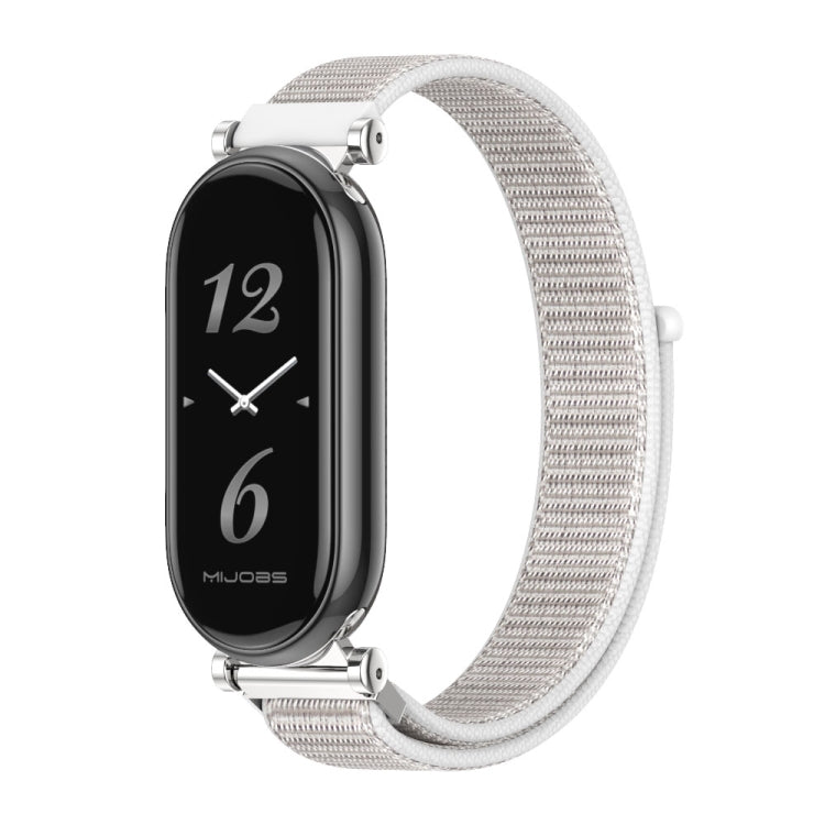 For Xiaomi Smart Band 10 / 9 / 8 Mijobs GT4 Breathable Nylon Loop Watch Band(Seashell Silver) - Watch Bands by MIJOBS | Online Shopping UK | buy2fix