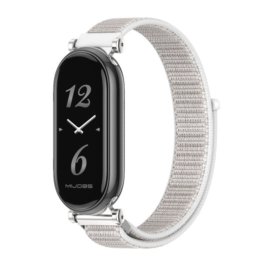 For Xiaomi Smart Band 10 / 9 / 8 Mijobs GT4 Breathable Nylon Loop Watch Band(Seashell Silver) - Watch Bands by MIJOBS | Online Shopping UK | buy2fix